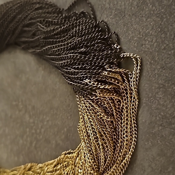 VTG 1990s Heavyweight Two-tone Chunky Chain Castlecore Statement Necklace - Picture 3 of 6